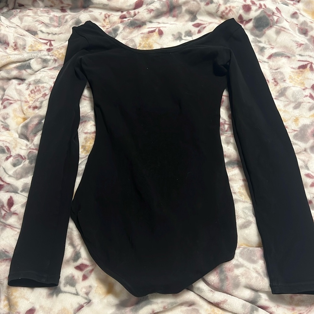 Capezio long sleeve black leotard.